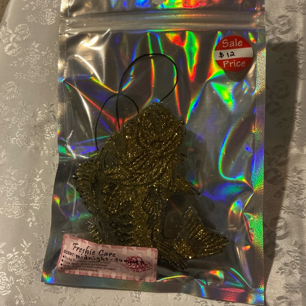 Gold Glitter Fish Air Freshener